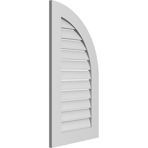 Quarter Round Top Right Surface Mount PVC Gable Vent W/ 3-1/2W X 1P Standard Frame, 20W X 38H